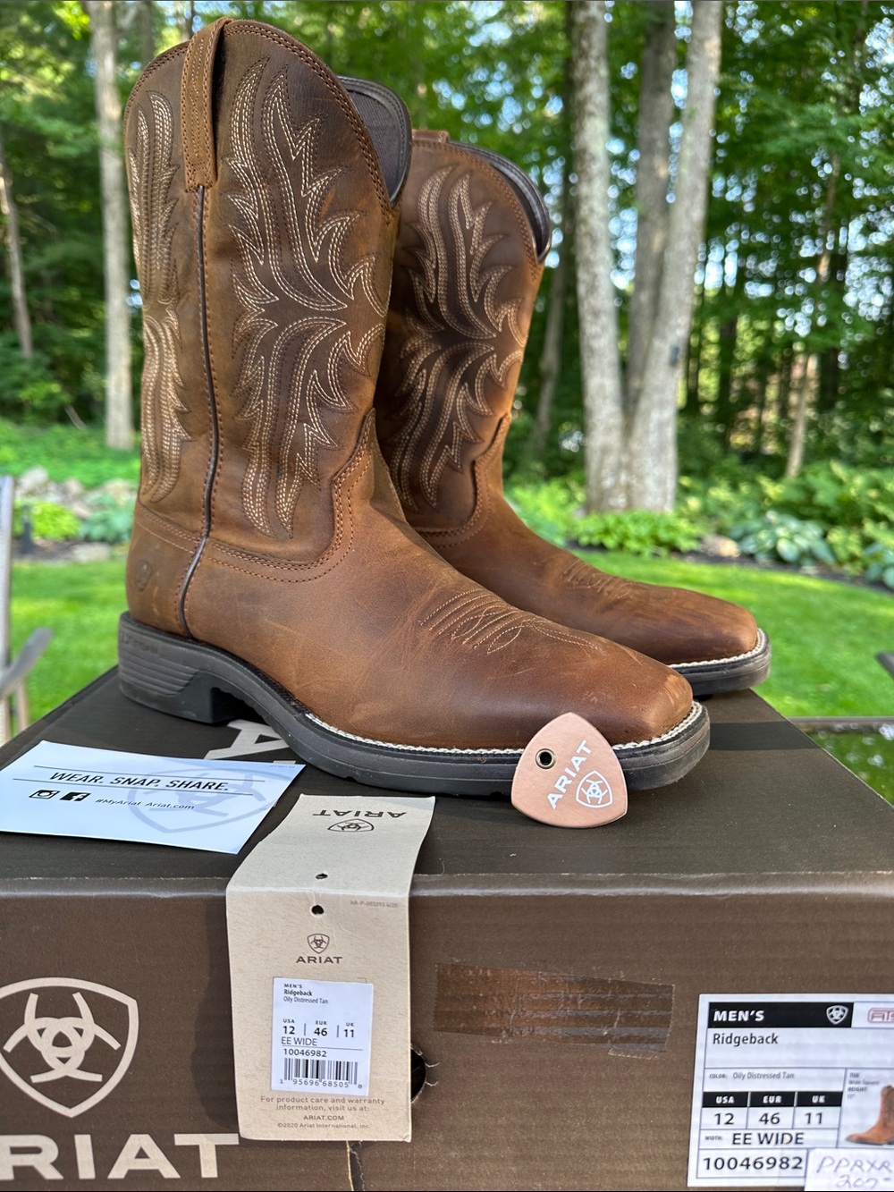 Ariat Brown Leather Western Work Boots